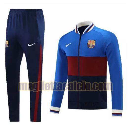 tuta sportiva scollo alto cerniera lunga barcellona uomo blu nero 2021-2022