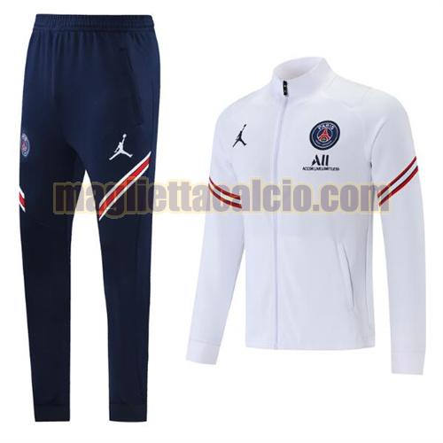 tuta sportiva scollo alto paris saint germain uomo bianco 2021-22